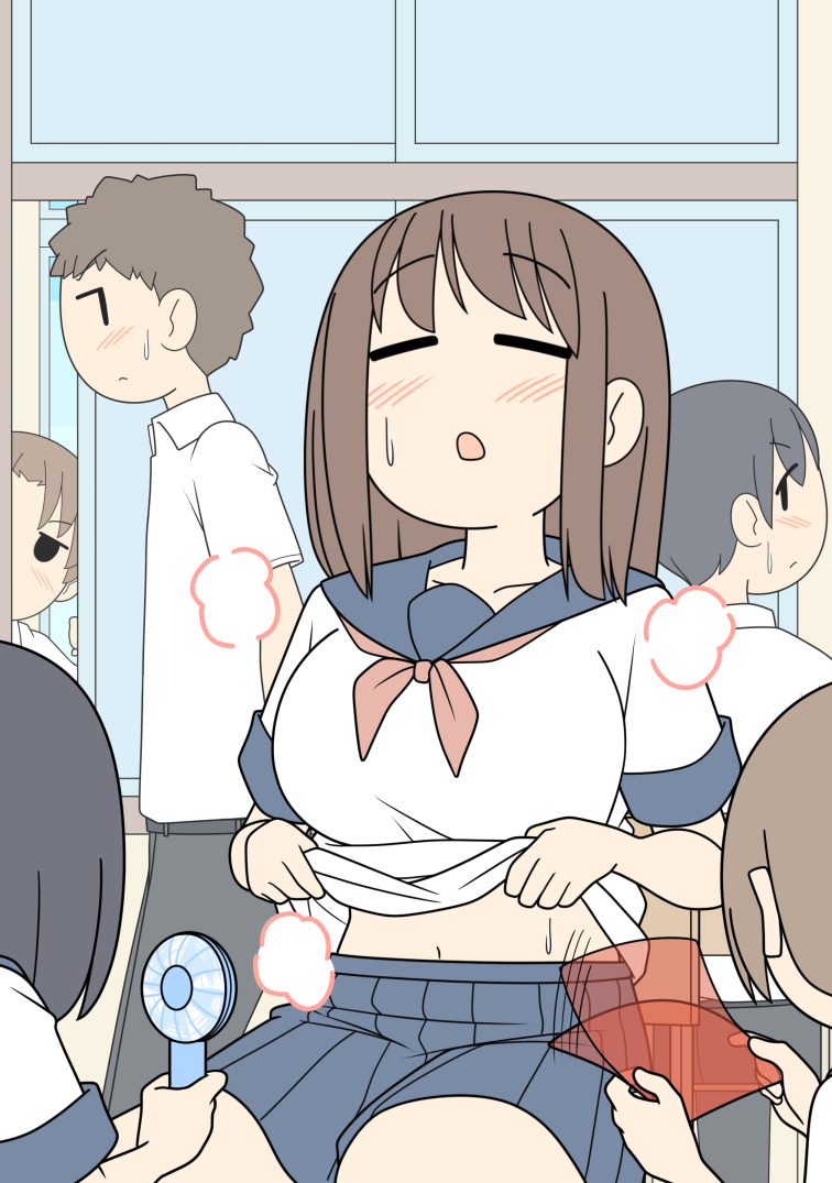 This is a pixiv picture whose title is 熱がこもりやすいJK.