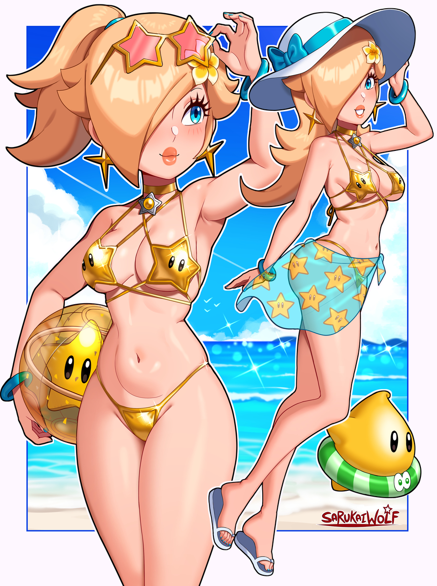 This is a pixiv picture whose title is Power Star Bikini Rosalina.