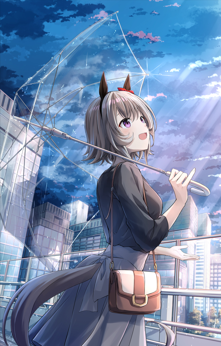 This is a pixiv picture whose title is 傘カレンチャン.