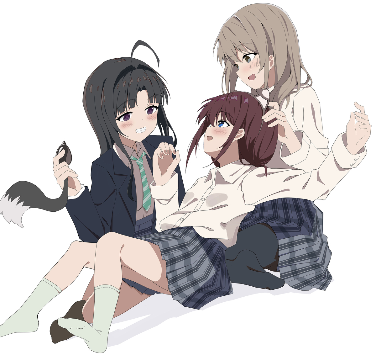 This is a pixiv picture whose title is 女子高校生の3人組.