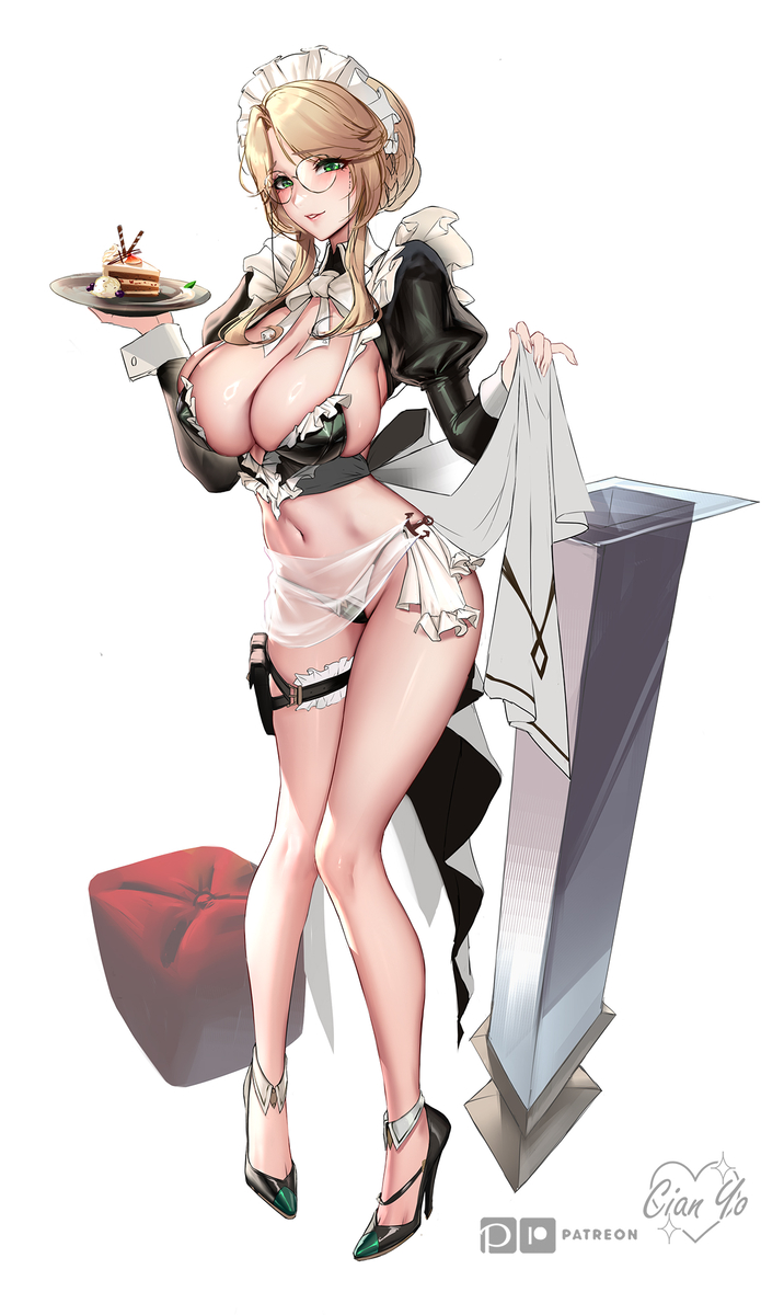 This is a pixiv picture whose title is ADE maid bikini.