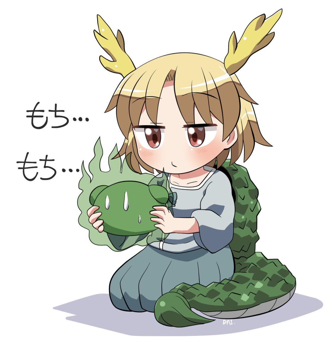 This is a pixiv picture whose title is 組長にもちもちされ続けるカワウソ霊.