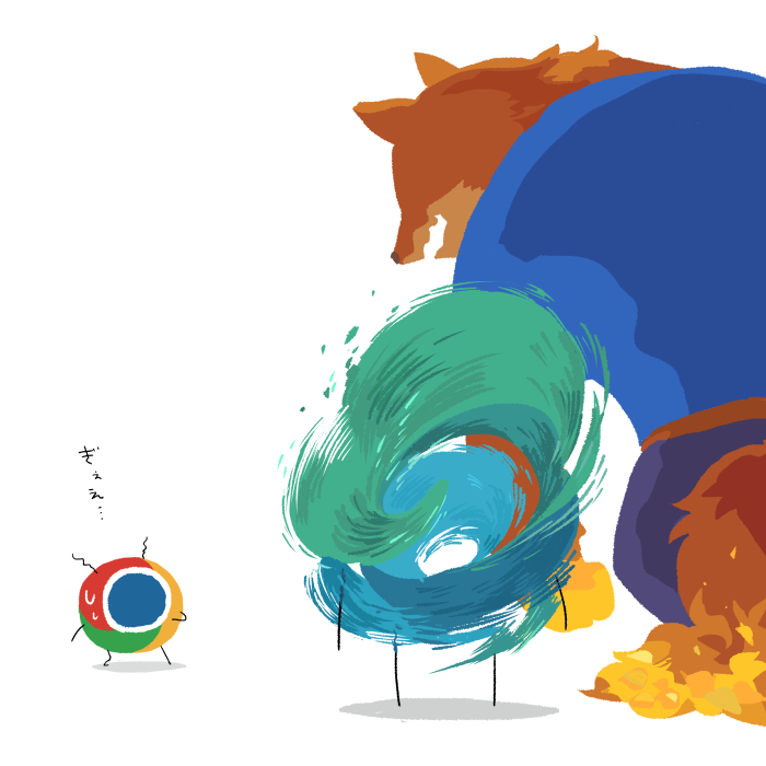 This is a pixiv picture whose title is 遭遇のくろーむちゃん.