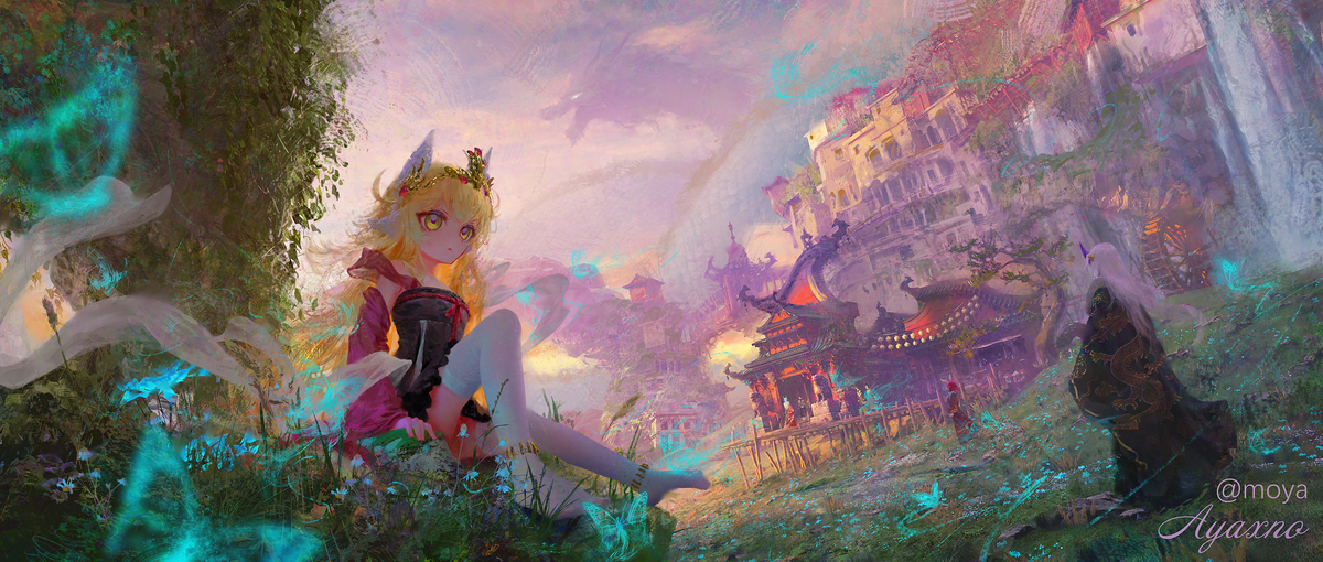 This is a pixiv picture whose title is 云崖客栈.