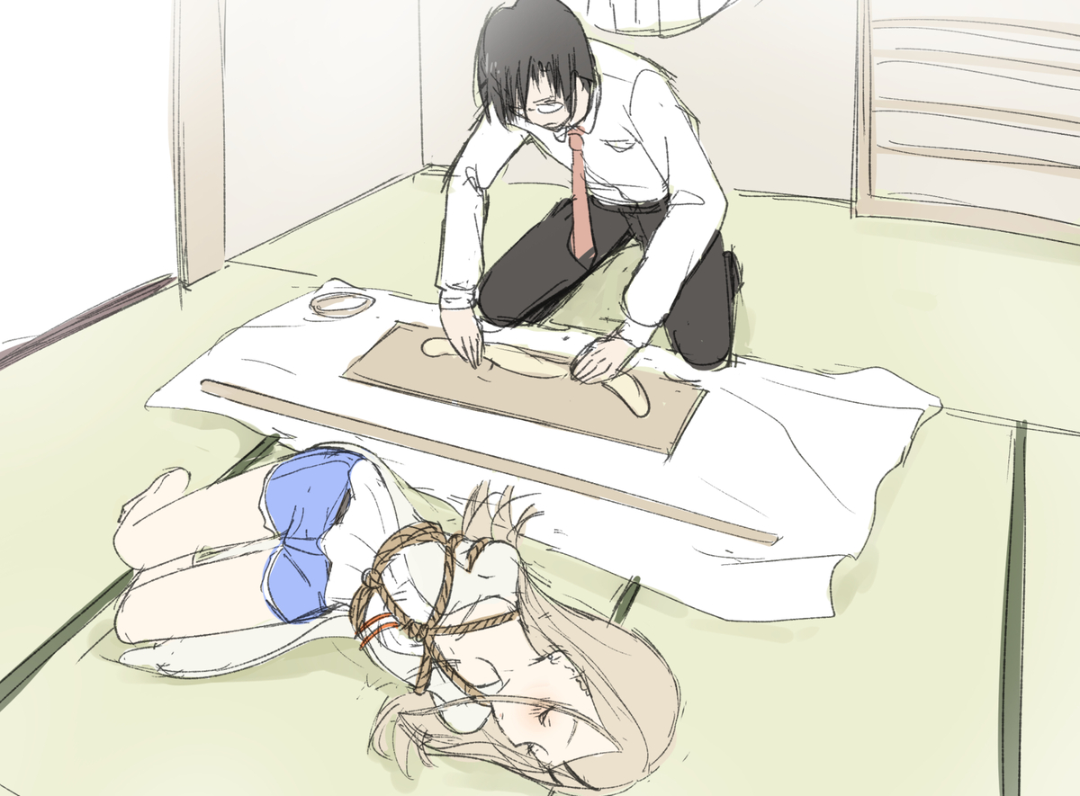 This is a pixiv picture whose title is 伝統芸をする篠澤広.