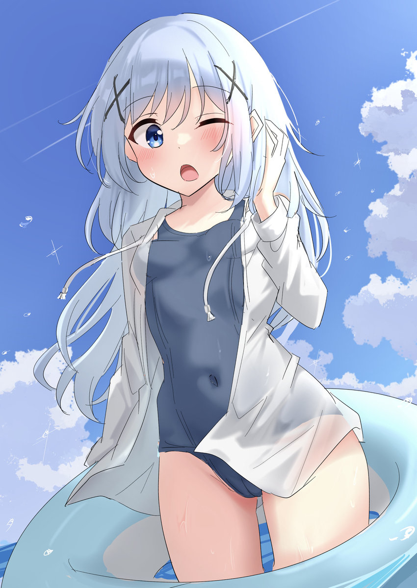 This is a pixiv picture whose title is スク水チノちゃん.