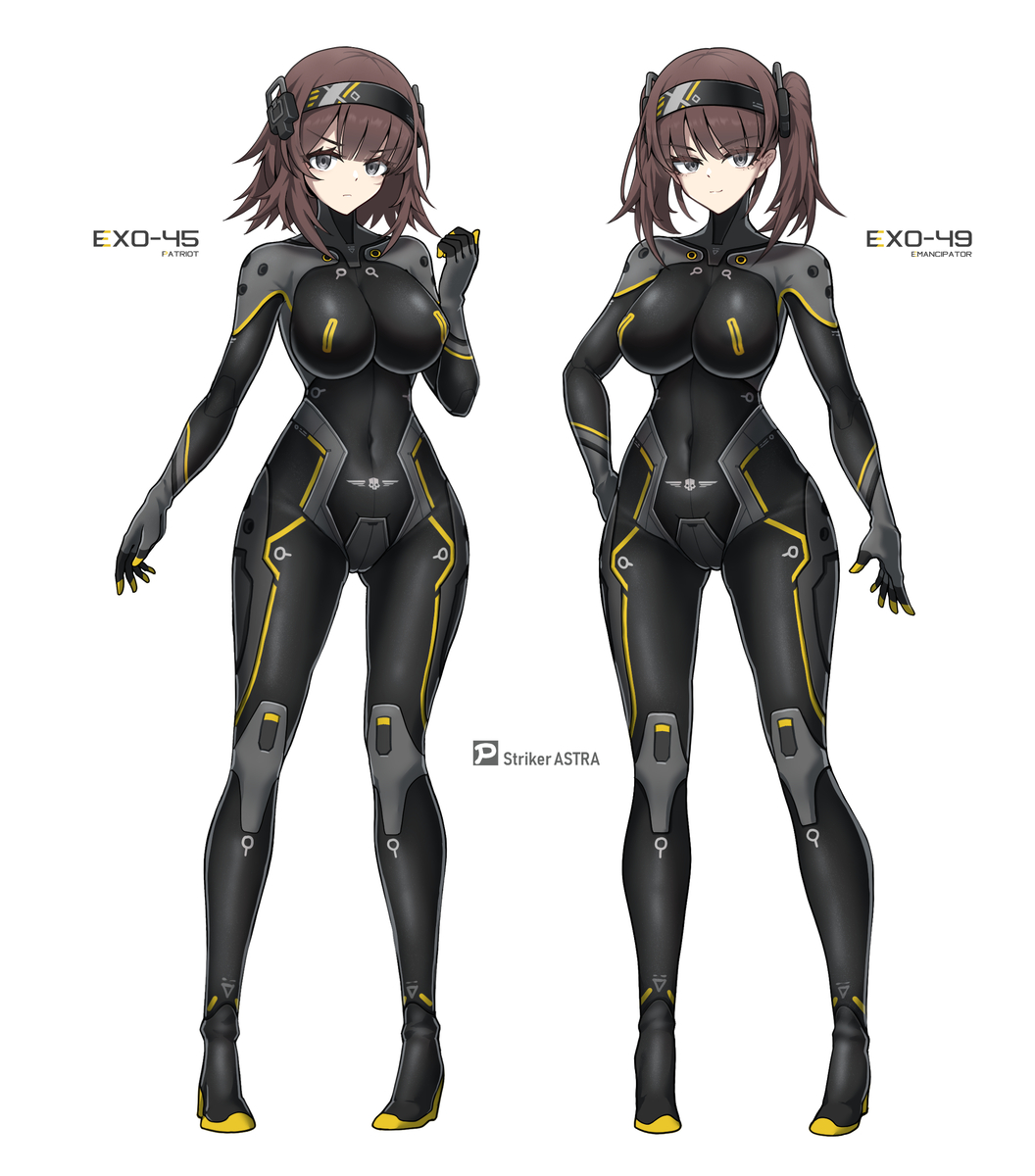 This is a pixiv picture whose title is 【Helldivers II】外骨骼姐妹.