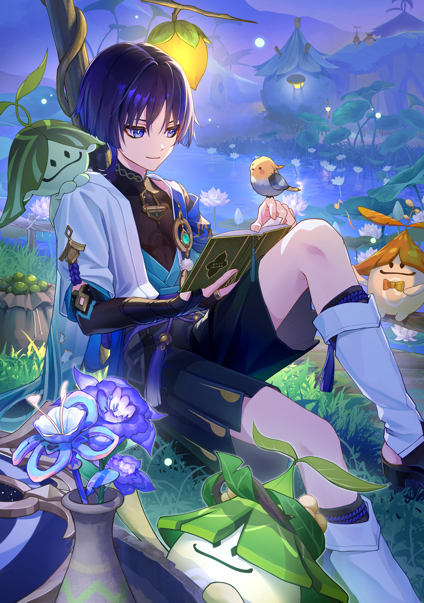 This is a pixiv picture whose title is 読書のお供.