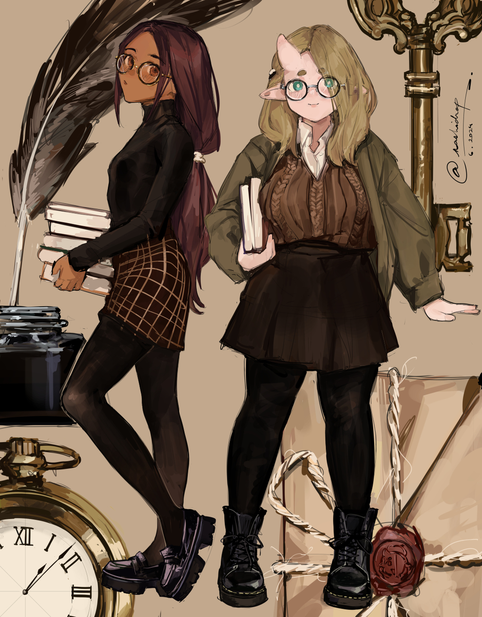 This is a pixiv picture whose title is Academia aesthetic.