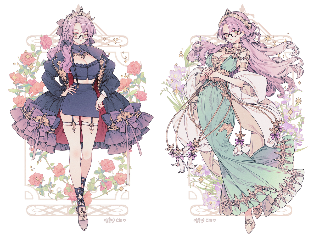 This is a pixiv picture whose title is 💜cm💚.