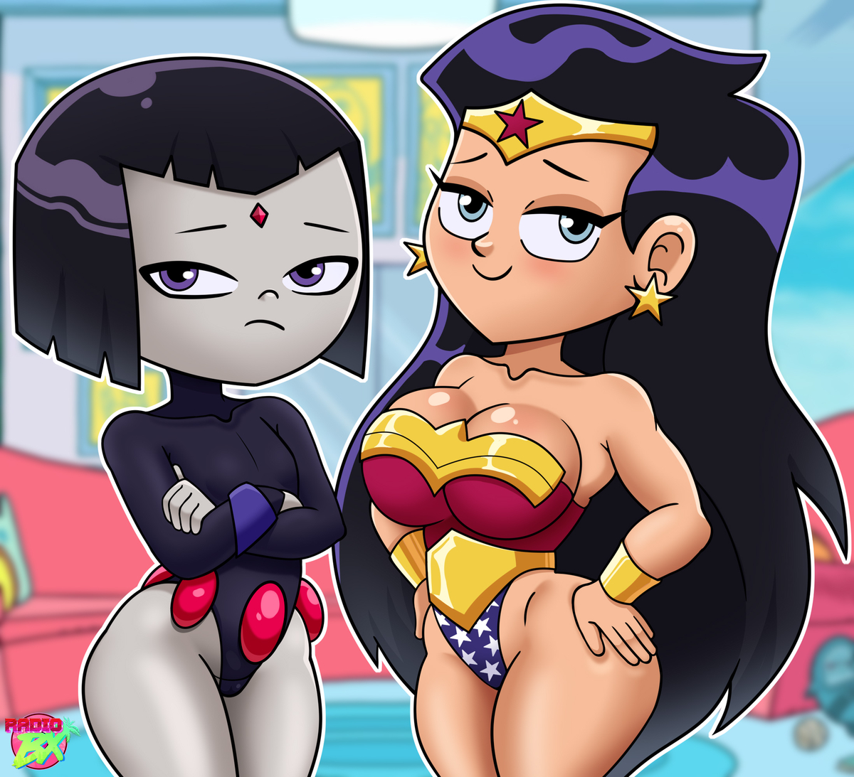 This is a pixiv picture whose title is Raven & Wonder Woman!.