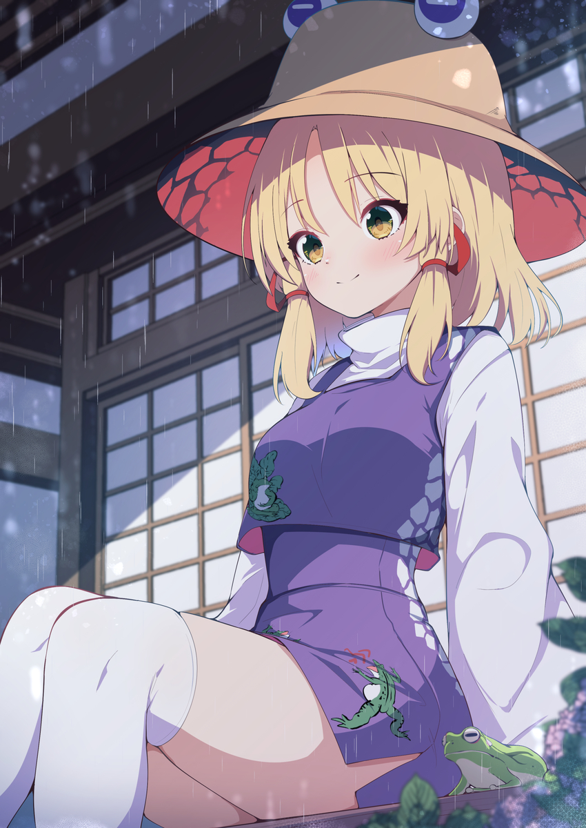 This is a pixiv picture whose title is 雨宿り.