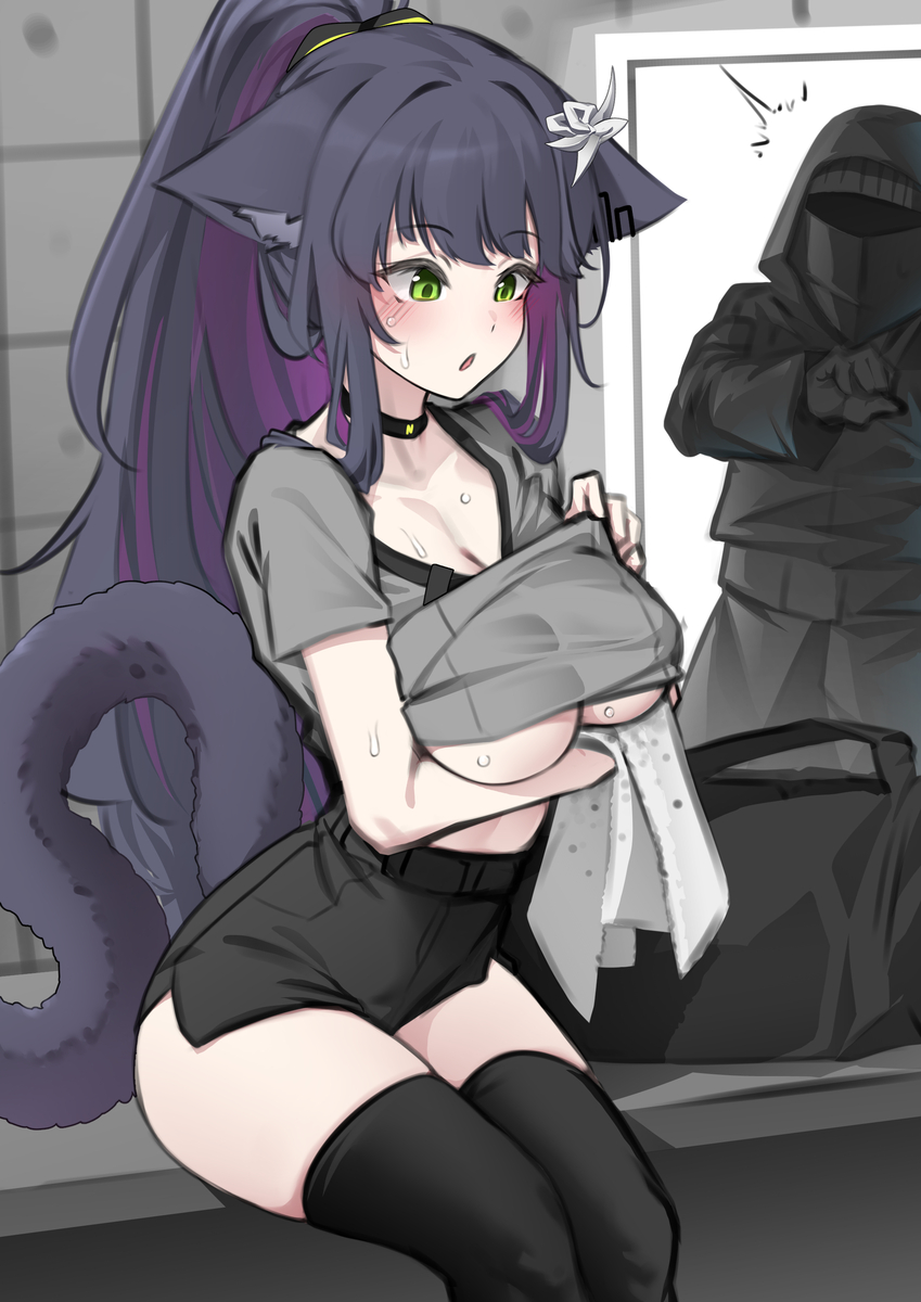 This is a pixiv picture whose title is Sweaty Cat.