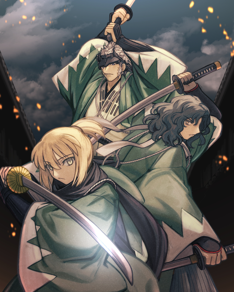 This is a pixiv picture whose title is 一に永倉、二に沖田、三に斎藤.