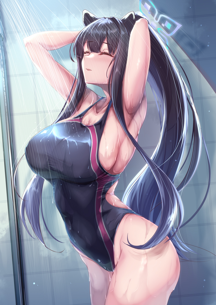 This is a pixiv picture whose title is 競泳水着シュン.