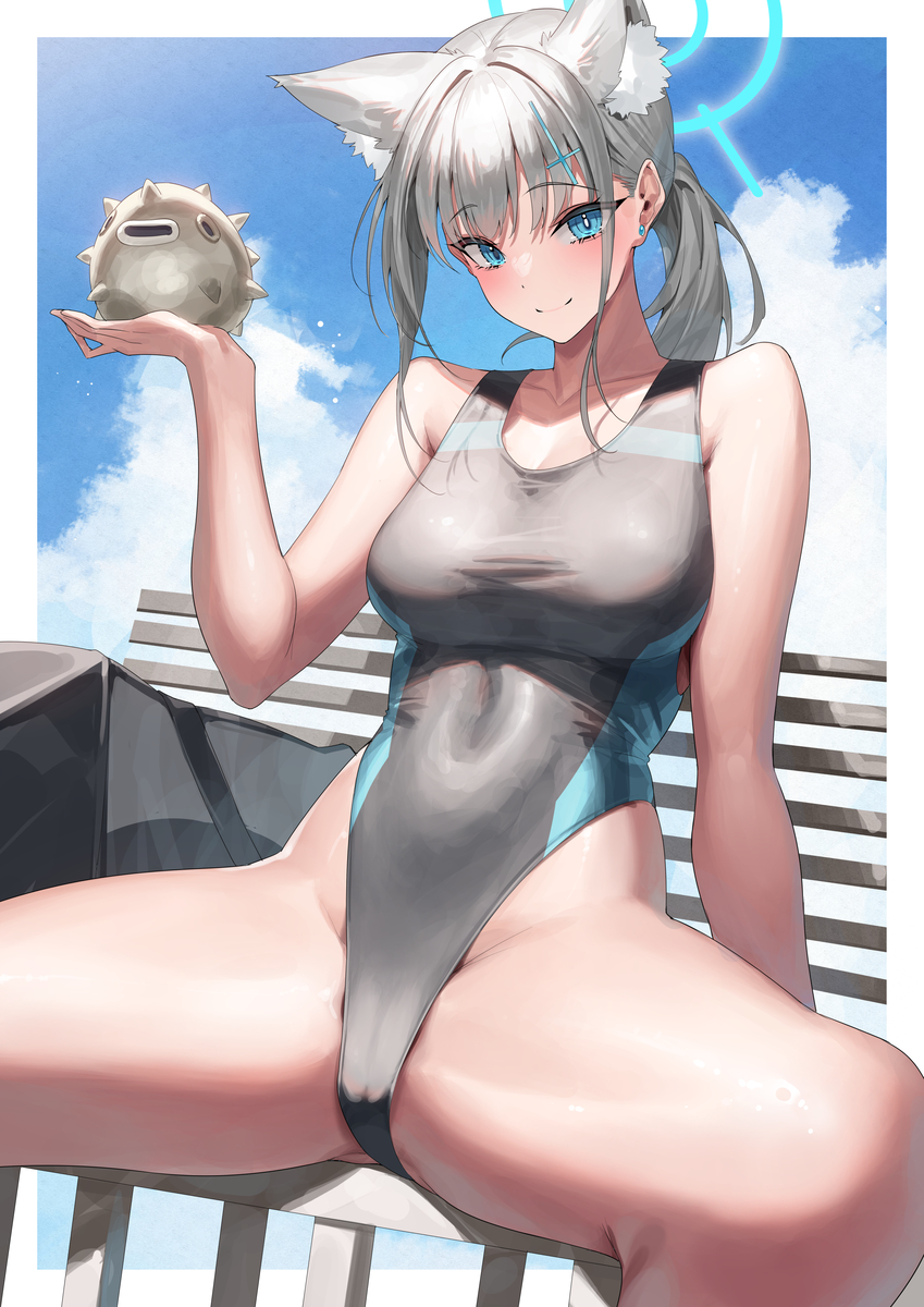 This is a pixiv picture whose title is シロコ　水着！！.