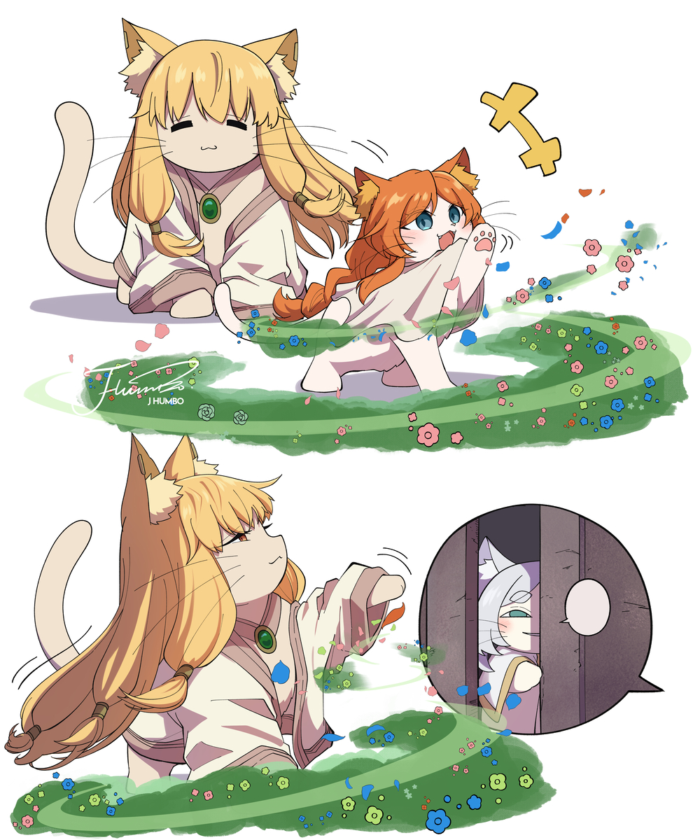 This is a pixiv picture whose title is 🐱🌼 🐱💬.