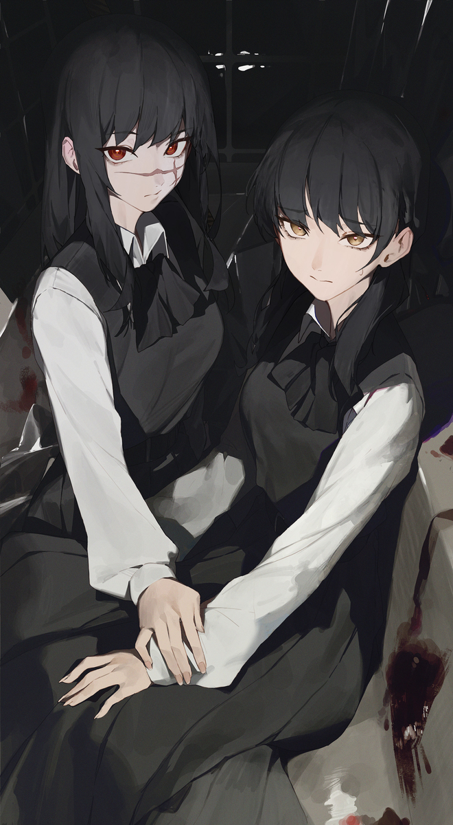 This is a pixiv picture whose title is ヨル&アサ.