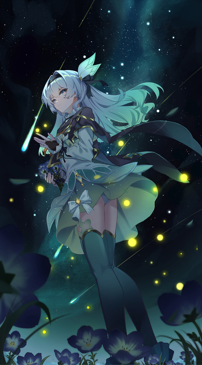 This is a pixiv picture whose title is 流萤.