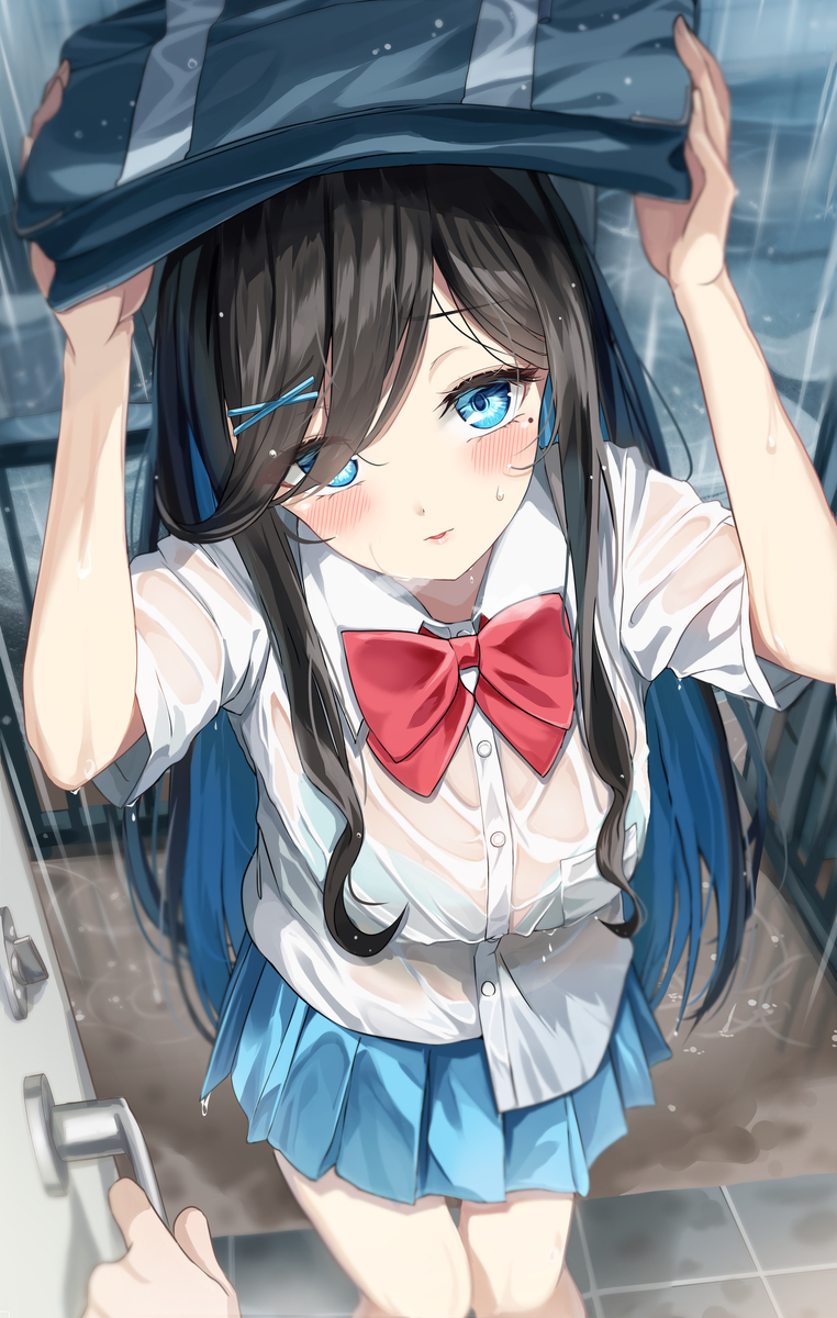 This is a pixiv picture whose title is ごめん…ちょっと雨宿り…いい？.