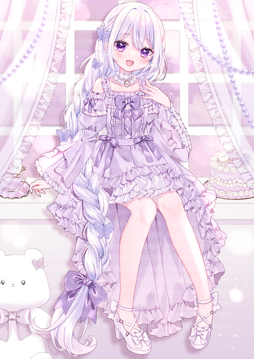 This is a pixiv picture whose title is 🧁💜.