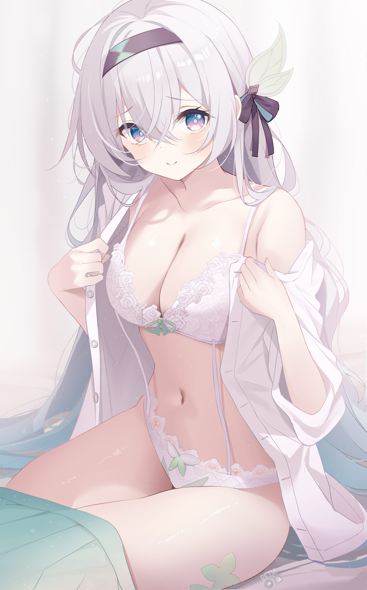 This is a pixiv picture whose title is Firefly Open Shirt Lingerie.