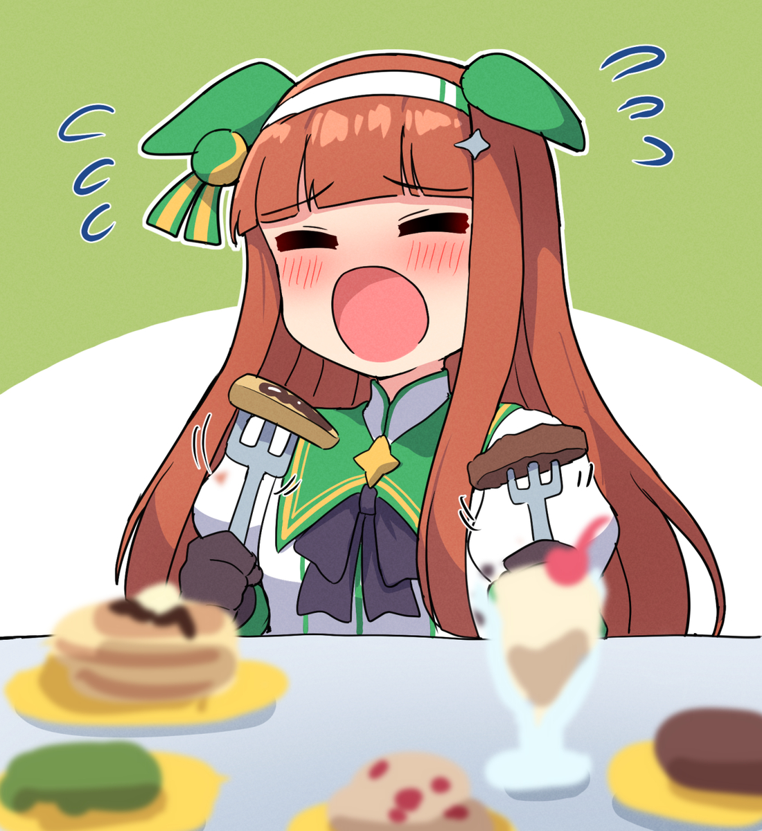 This is a pixiv picture whose title is ハチャメチャで大食いスズカ可愛い！！.