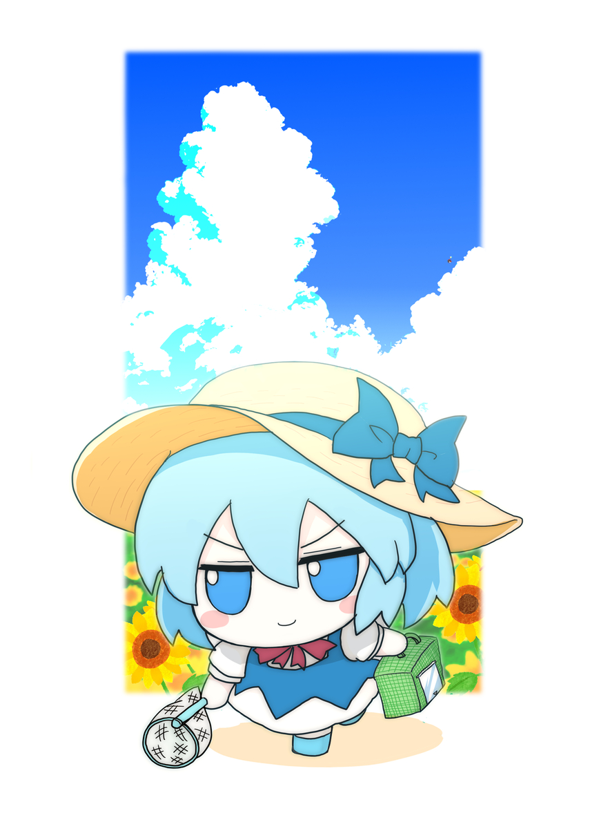 This is a pixiv picture whose title is 夏ふもチルノ.