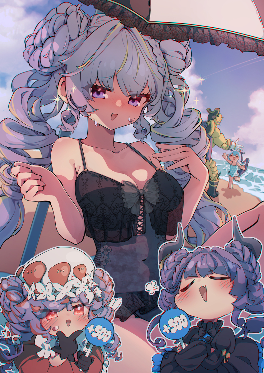 This is a pixiv picture whose title is 😈🏖️.