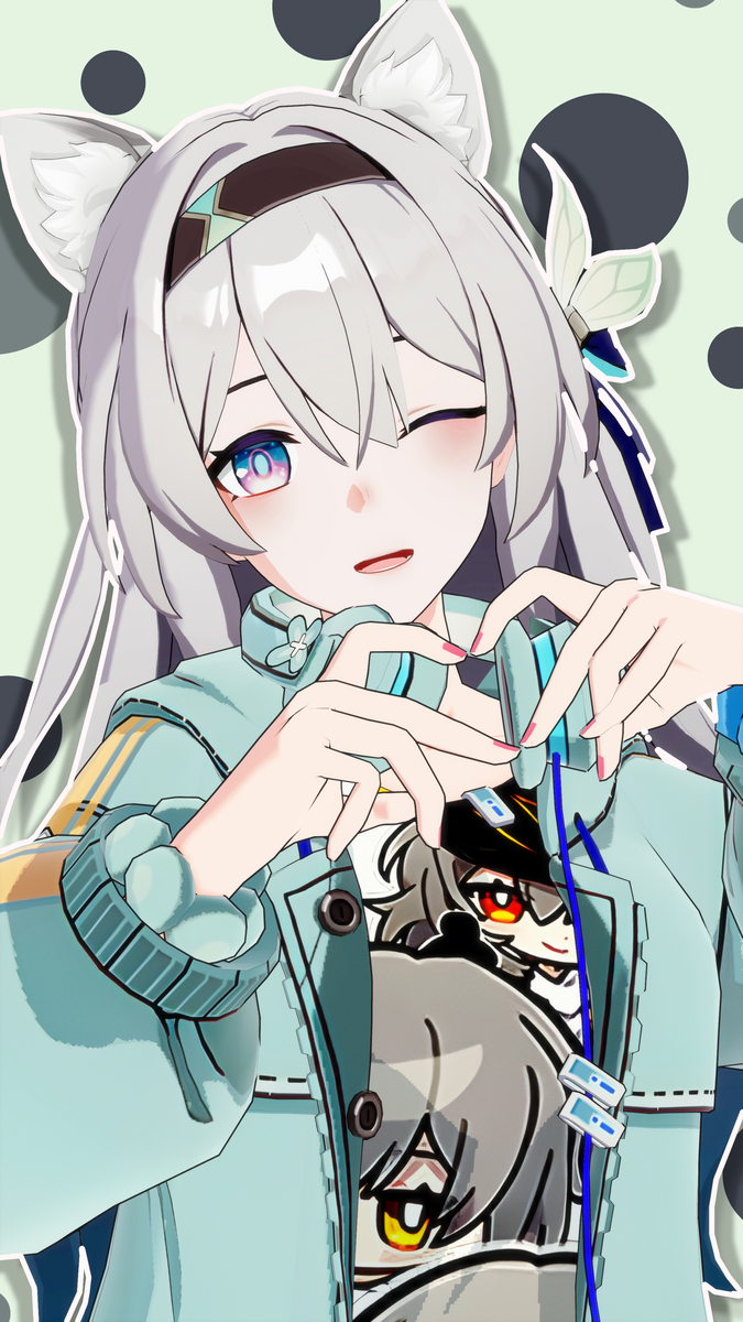 This is a pixiv picture whose title is 流萤定制了一款开拓者痛衣.