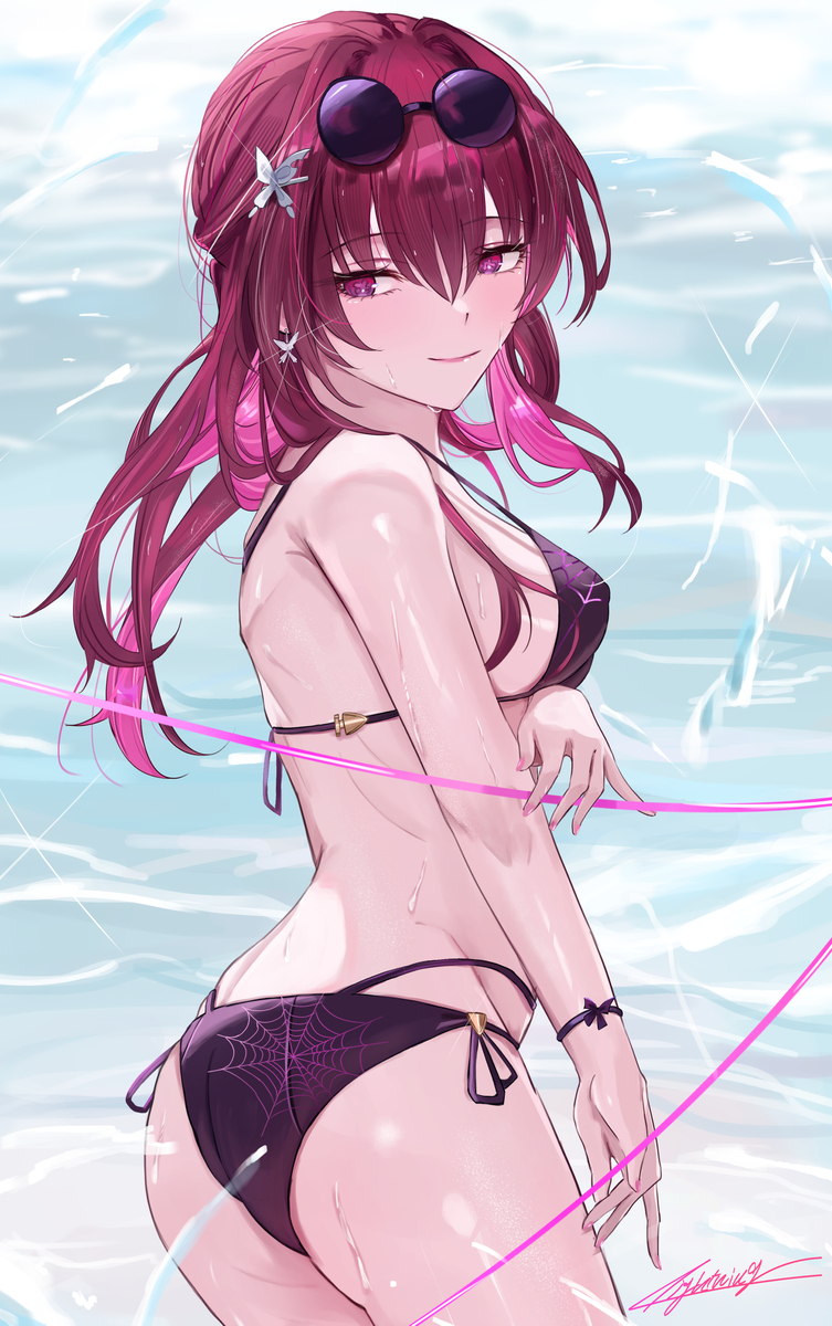 This is a pixiv picture whose title is 水着カフカ.