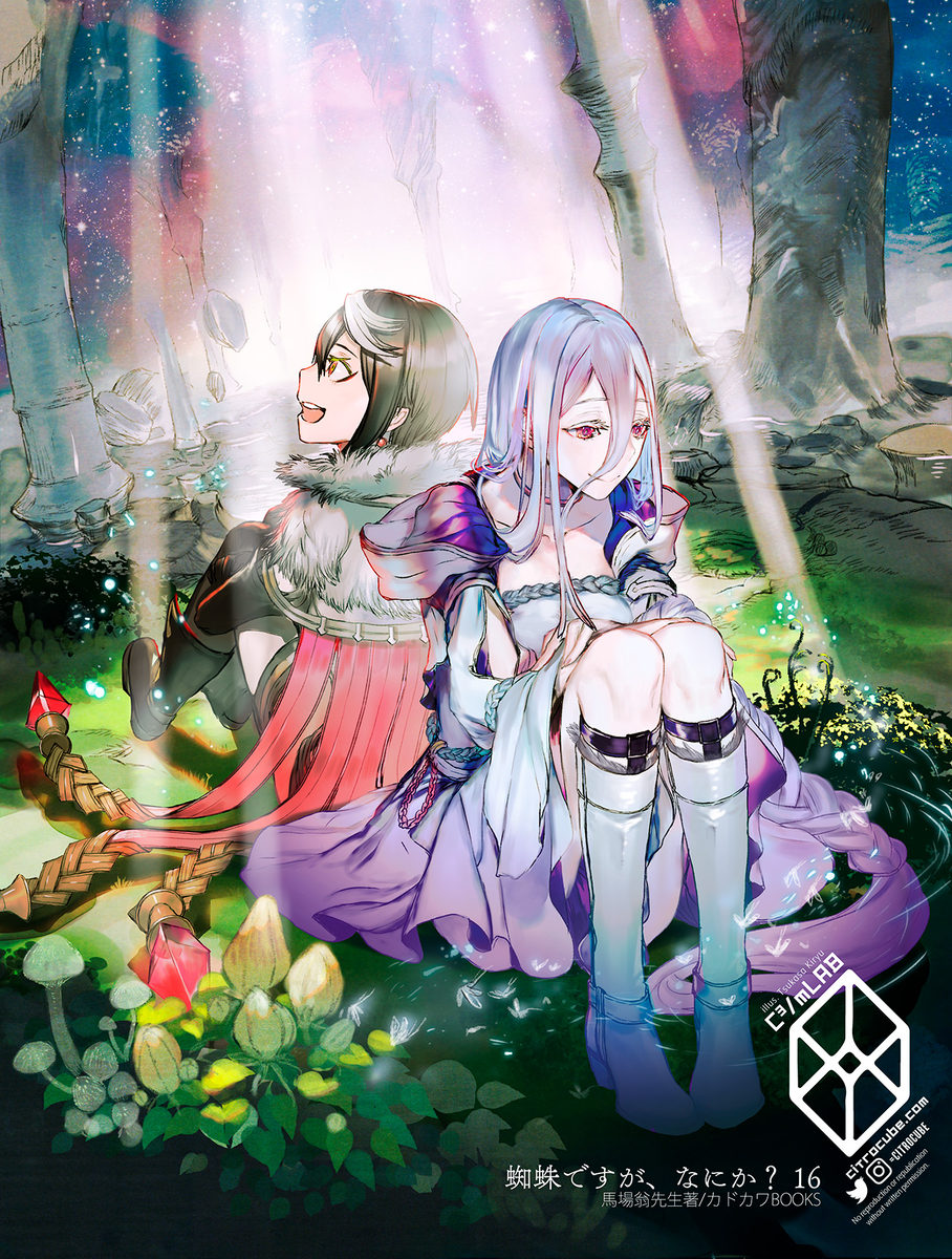 This is a pixiv picture whose title is 蜘蛛ですが、なにか？16巻表紙絵.
