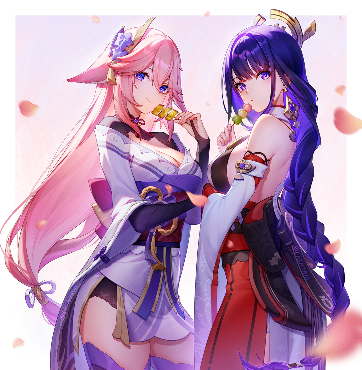 This is a pixiv picture whose title is 今年分の鳴神組衣装チェンジ🌸⚡.