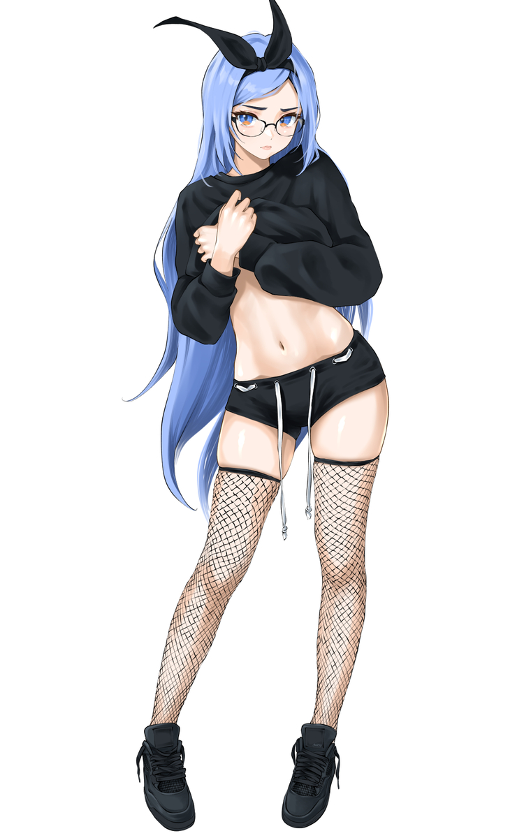 This is a pixiv picture whose title is black outfit.