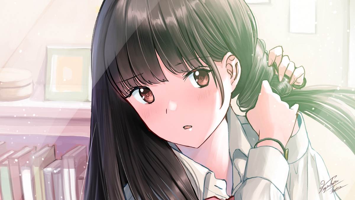 This is a pixiv picture whose title is 髪結い.