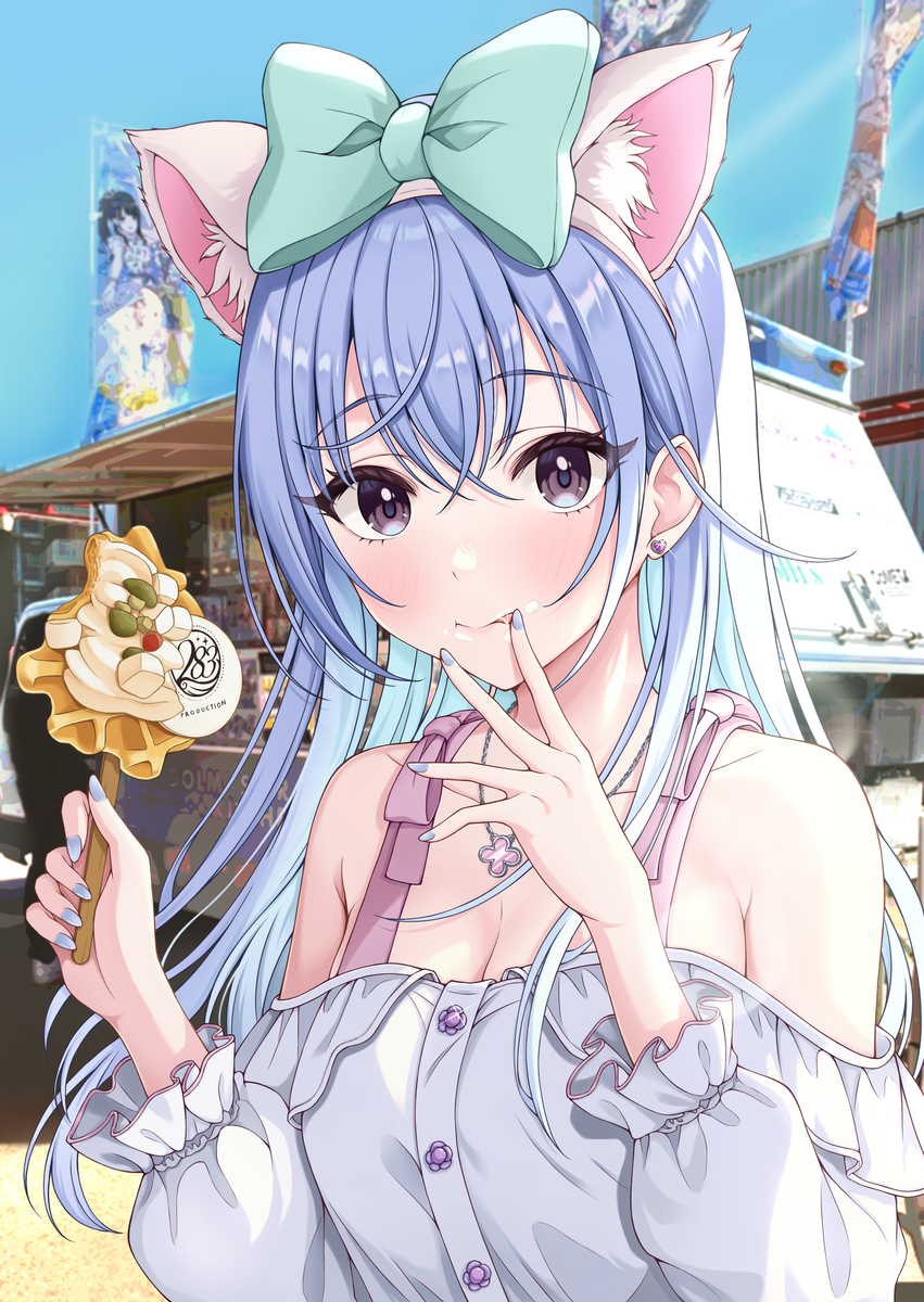 This is a pixiv picture whose title is 「えーっ、ついちゃった?ここ?」.