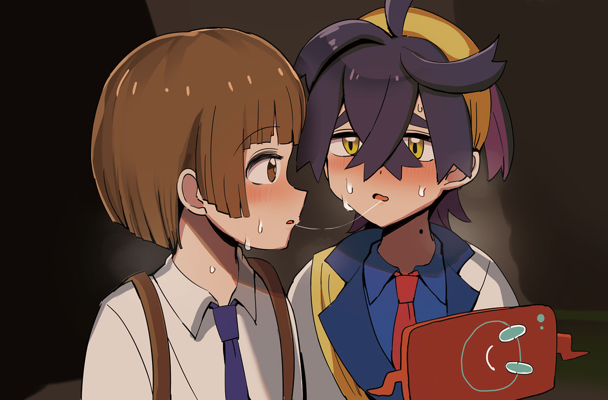 This is a pixiv picture whose title is キスの距離感.