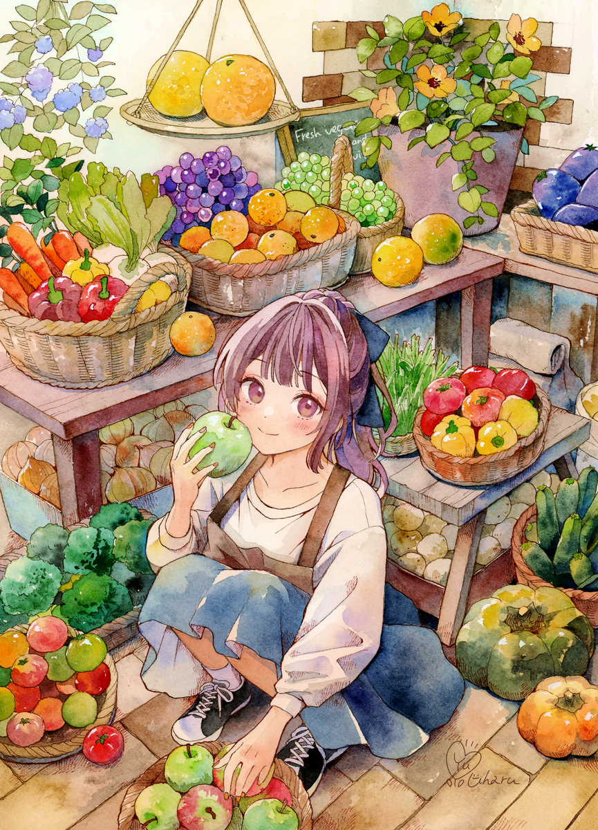This is a pixiv picture whose title is 色に囲まれて.