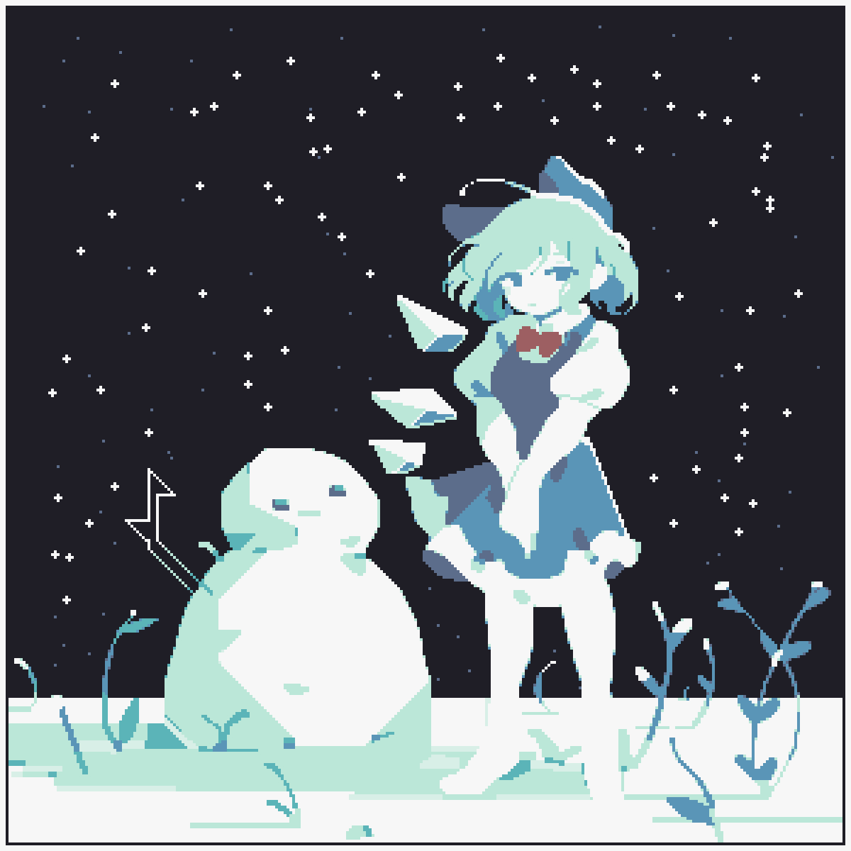 This is a pixiv picture whose title is 雪，水母.