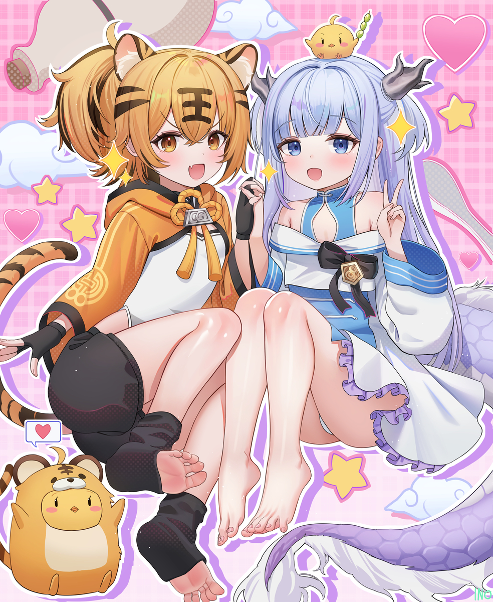 This is a pixiv picture whose title is 虎賁,龍武❤.