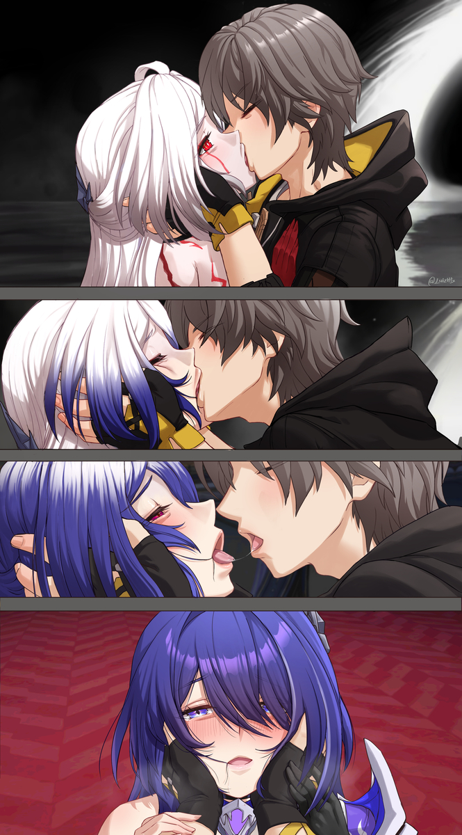 This is a pixiv picture whose title is Acheron kiss.