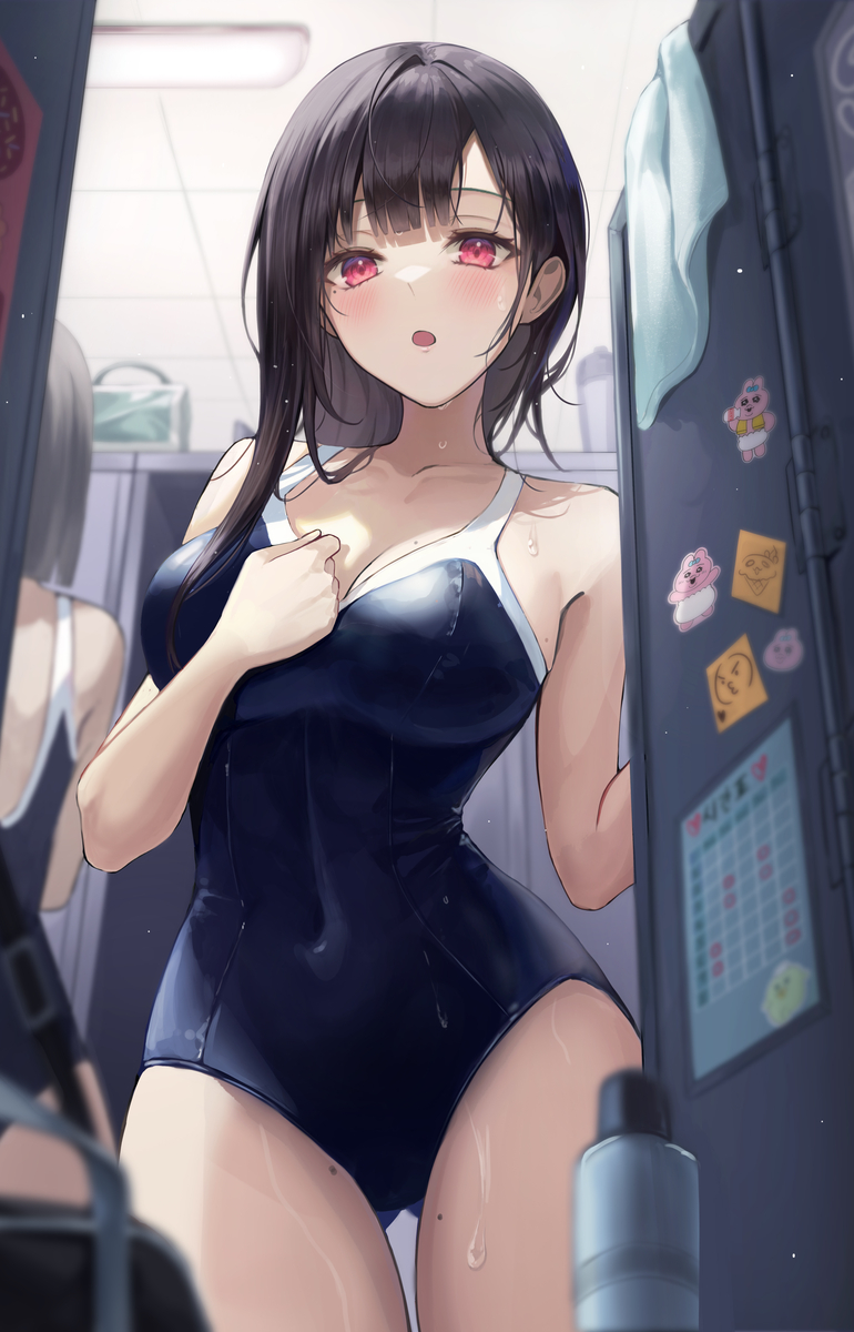 This is a pixiv picture whose title is えっと…下着を持ってこなかった···.