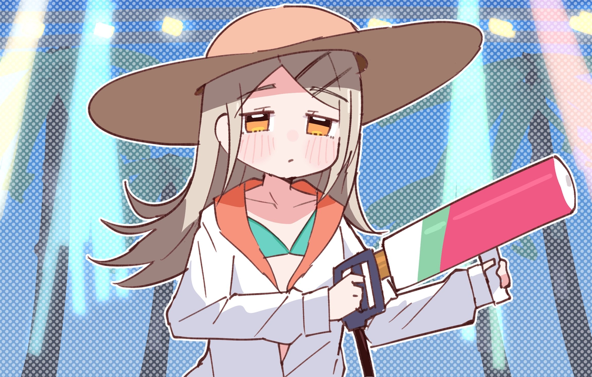 This is a pixiv picture whose title is 篠澤広vs水鉄砲.