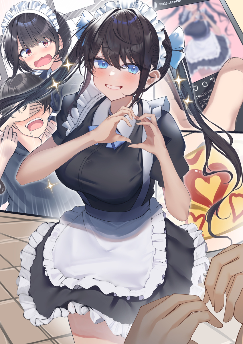 This is a pixiv picture whose title is ㉒ 「行列のできる学園祭 メイド喫茶」.