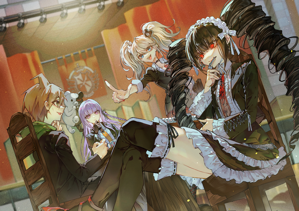 This is a pixiv picture whose title is 麻雀一番街 × ダンガンロンパ コラボ.