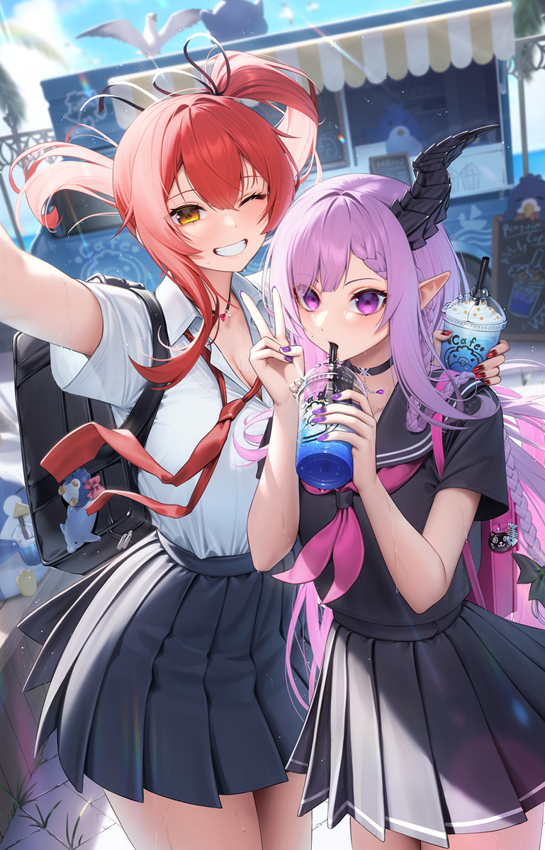 This is a pixiv picture whose title is 🐧🥤🥤.