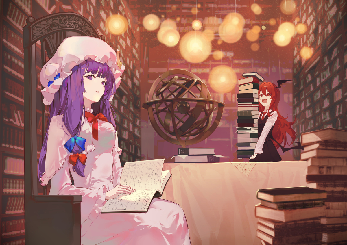 This is a pixiv picture whose title is 動かない大図書館.