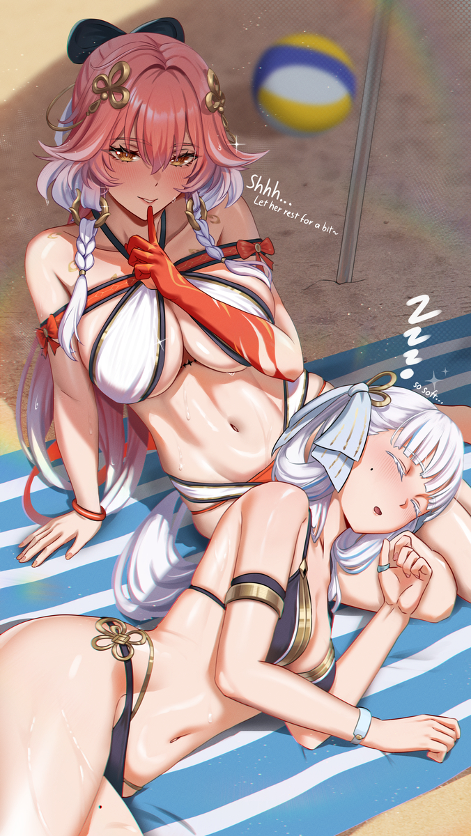 This is a pixiv picture whose title is A short break🏖️🏐.