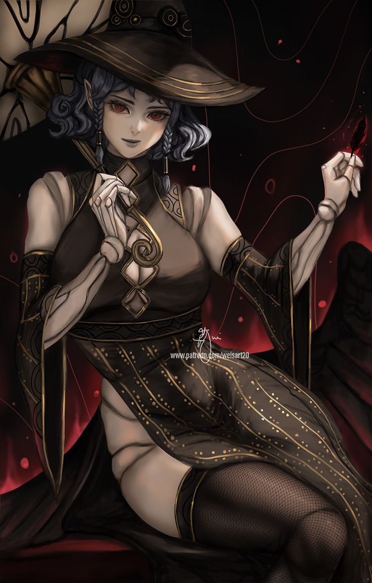 This is a pixiv picture whose title is 女魔アグラト.