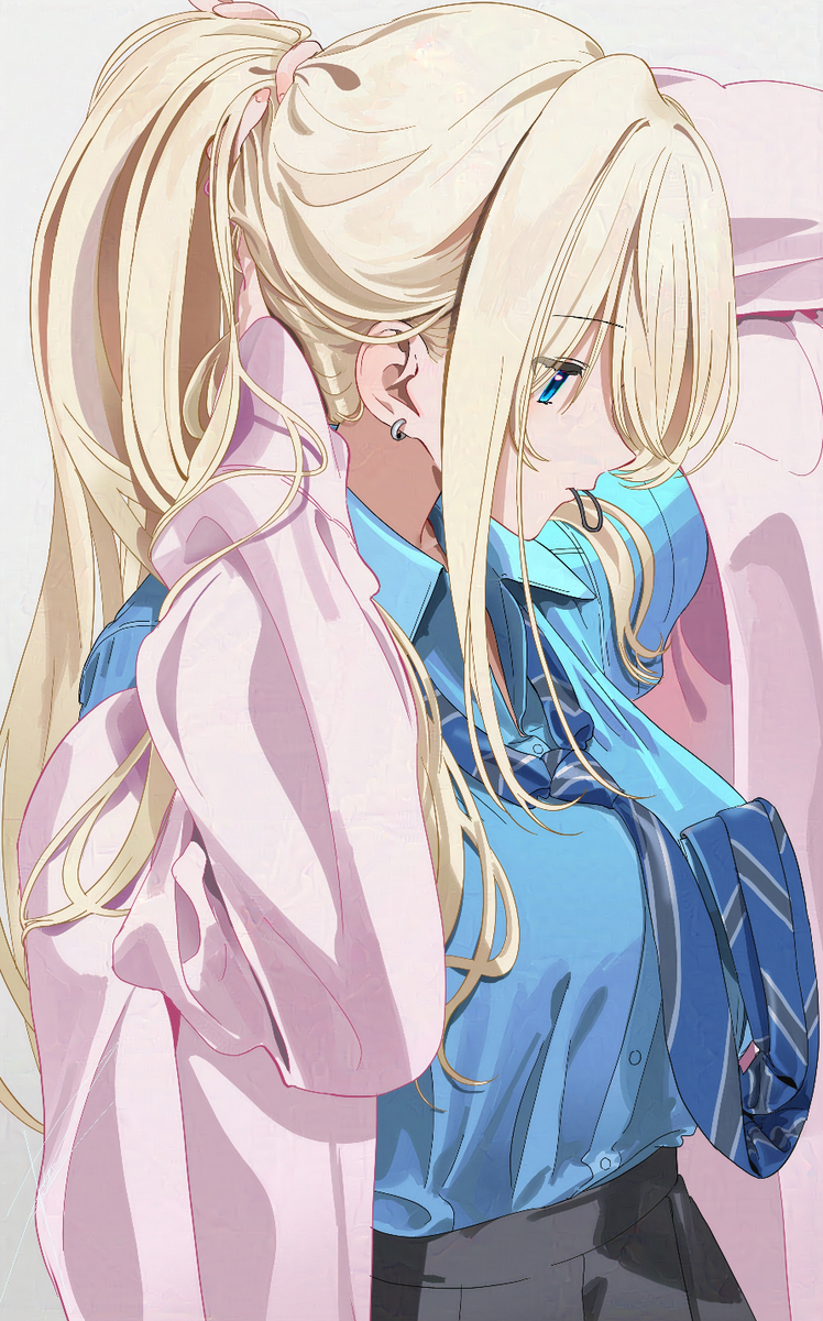 This is a pixiv picture whose title is 金髪サラサラポニーテールの日.